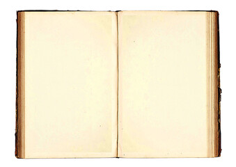 Old notebook or diary with yellowed pages with space for text. Mock up in vintage style.