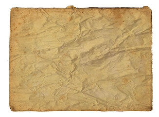 Torn and crumpled page. Grunge background in sepia tones.