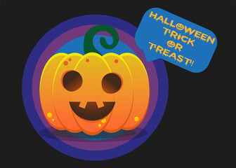 Calabaza terror, calabaza animada, Halloween, noche de brujas, vector calabaza.