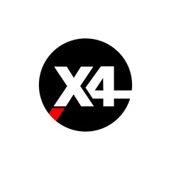 X4 vector icon. X4 grade monogram.