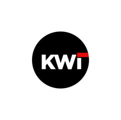 KWI company name initial letters monogram. KWI icon.