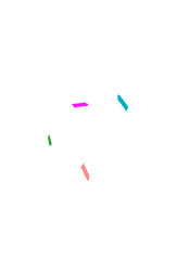 Color Brush Flying Vector White Background. Top