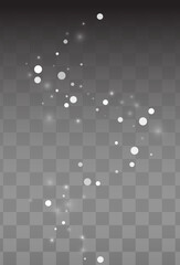 Gray Snowfall Vector Transparent Background. Sky