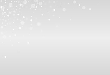 Fototapeta premium Silver Snow Vector Grey Background. Winter