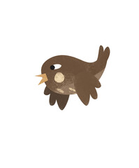 Cartoon animal bird robin isolated illustration