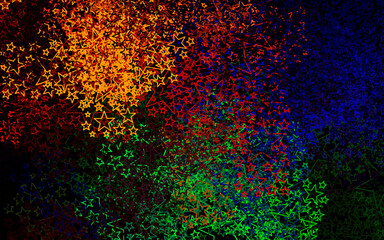 Dark Multicolor vector backdrop with small and big stars.
