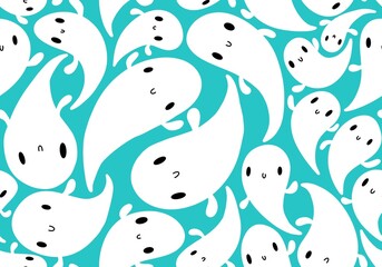 Halloween ghost seamless cartoon pattern for wrapping paper and kids clothes print and fabrics and linens