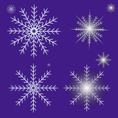 Fototapeta na wymiar set of snowflakes, Christmas, christmas holiday, New Year