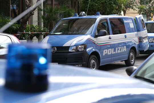 Bari, Italy 19.02.2020 - Italian police on the street of Bari.