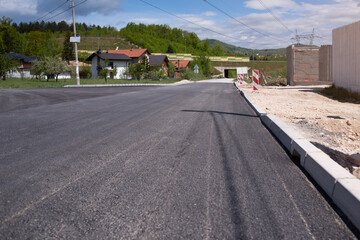 New road, surface a new asphalt road way