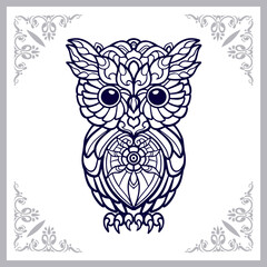 Owl bird mandala arts isolated on white background