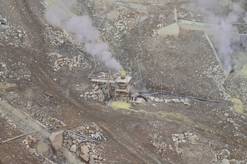 大涌谷の地獄のような風景