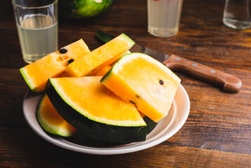 Sliced Yellow Watermelon