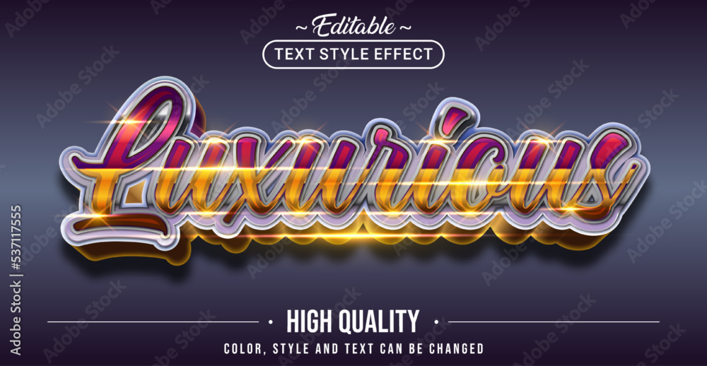 Poster Editable text style effect - Luxurious text style theme