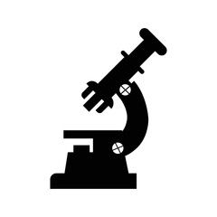 Science research lab microscope icon | Black Vector illustration |