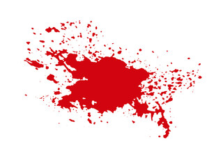 horror  abstract silhouette red paint splash, blood stain isolated on blank space.