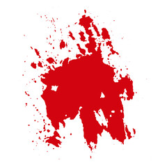 horror illustration abstract silhouette red paint splash, blood stain isolated on blank space.