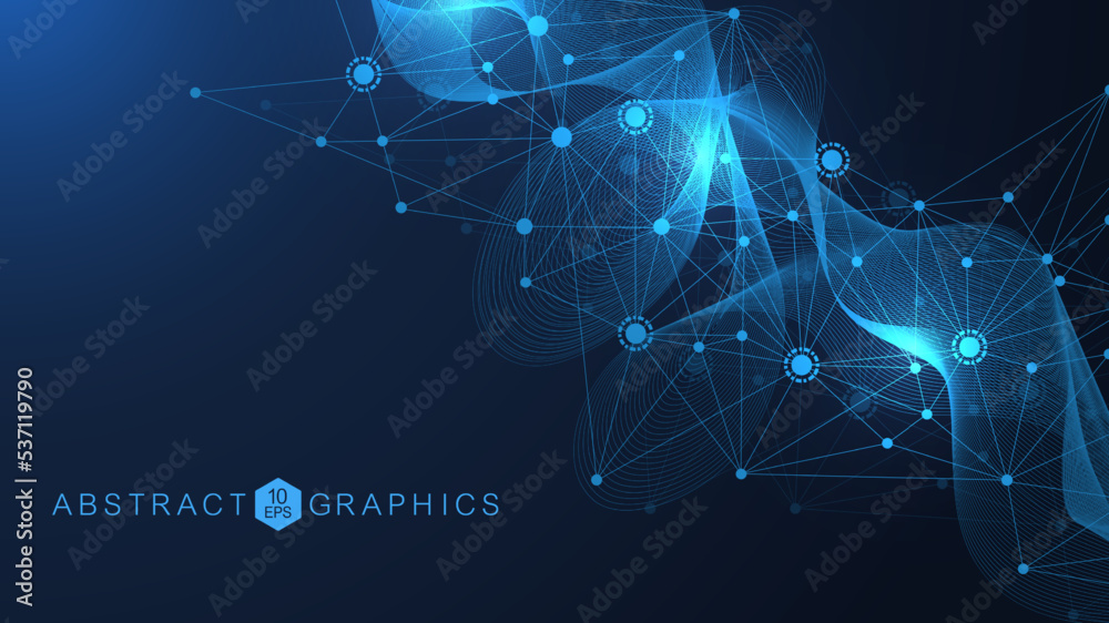 Wall mural global network connection. global business. social network communication. internet technology. vecto