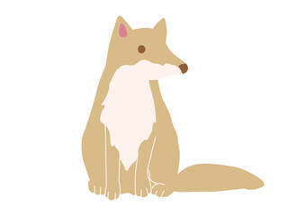 シンプル可愛い狐のイラスト