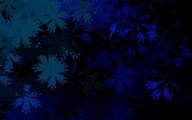 Fototapeta na wymiar Dark BLUE vector doodle background with flowers.