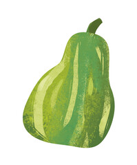 cartoon scene with pumpkin cucurbit or zucchini vegetable isolated illustration for children