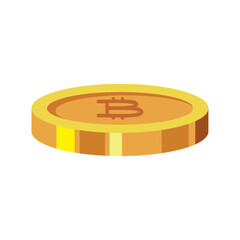 golden bitcoin isometric
