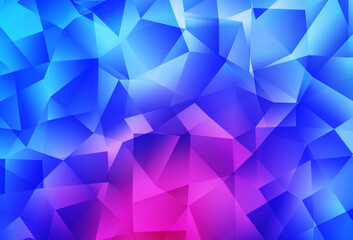 Light Pink, Blue vector triangle mosaic background.