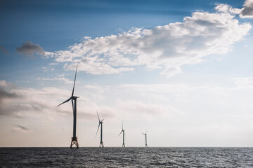 4 off shore wind turbines of the Block Island renewable energy farm