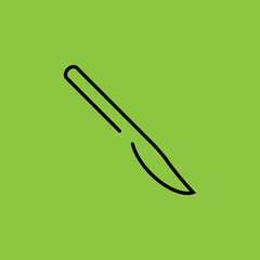 Surgical Scalpel icon isolated on green background