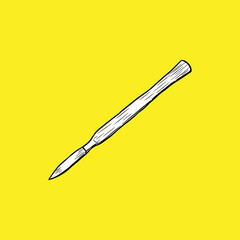 Illustration of Scalpel. Hand drawn. Vintage.