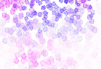 Fototapeta premium Light Pink, Blue vector backdrop with memphis shapes.
