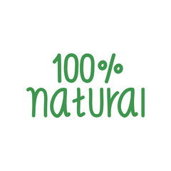 100 percent natural lettering green