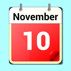 Fototapeta premium day on the calendar, vector image format, November 1