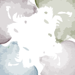 Abstract colorful spots in trendy winter muted shades in a watercolor manner. Isolate