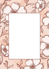 Fototapeta na wymiar Floral card design with copy space
