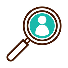 magnifying glass with avatar