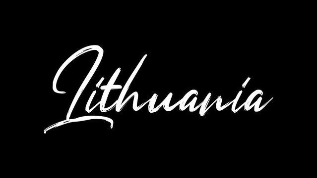 Lithuania text sketch writing video animation 4K