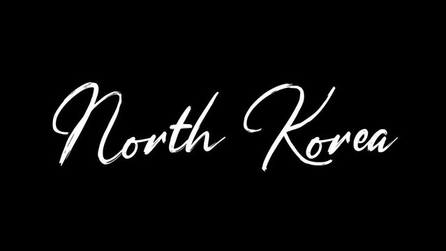 North Korea text sketch writing video animation 4K