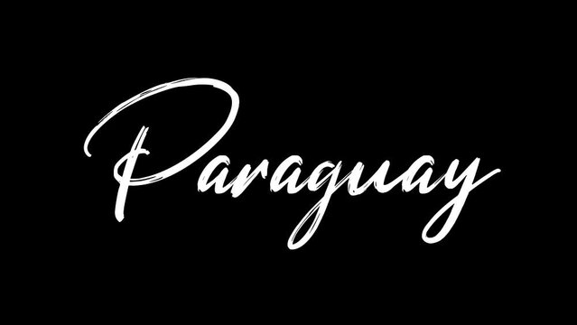 Paraguay text sketch writing video animation 4K