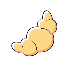 Croissant isolated doodle line sketch vector illustration