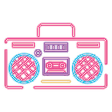 Boombox Music Player Neon