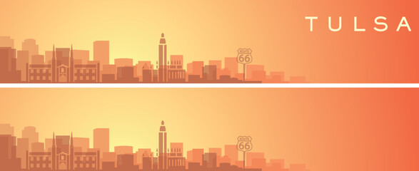 Obraz premium Tulsa Beautiful Skyline Scenery Banner