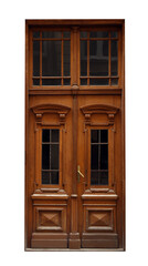 Fototapeta premium Beautiful old-fashioned wooden door isolated on white