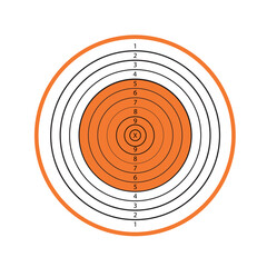 Round shooting target on white background. Illustration