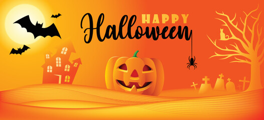 Halloween background - Happy halloween day banner 