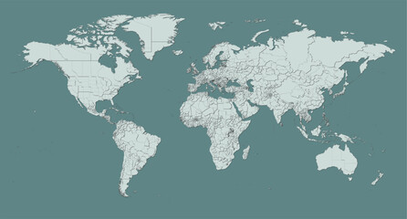 Fototapeta na wymiar World map all political regions