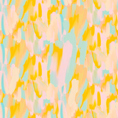 Fototapeta na wymiar Abstract Retro Seamless Acrylic Texture Acrylic strokes orange, beige, blue,