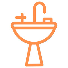 Obraz premium sink faucet tap water bathroom outline icon