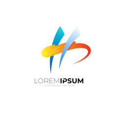 Letter H logo and comet design combination © nur