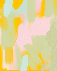 Fototapeta na wymiar Acrylic Summer Abstract Background California Bright Retro Flowers Groove Texture Brush Strokes Paint